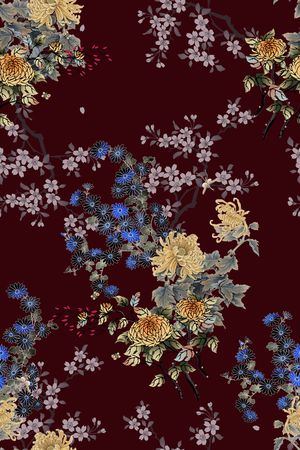 中国风印花华亿平台图片