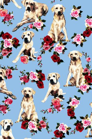 手绘玫瑰印花华亿平台图片