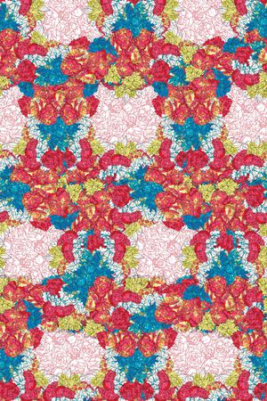 手绘花卉印花华亿平台图片