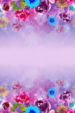 手绘花卉印花华亿平台图片