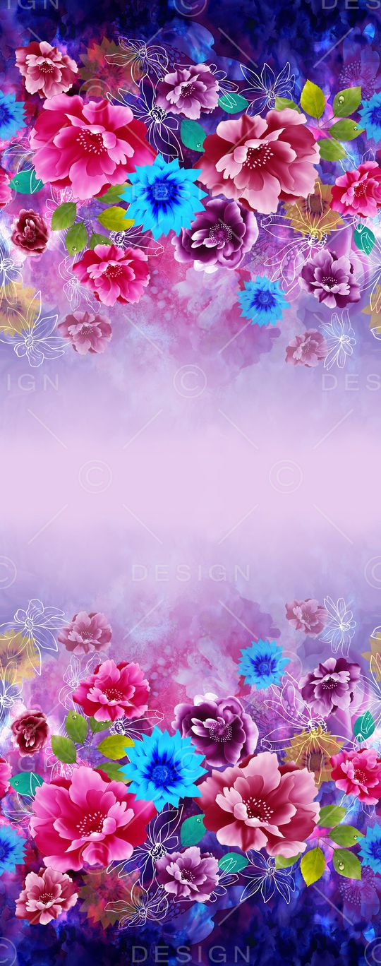 手绘花卉印花华亿平台图片