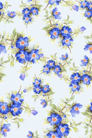 水彩花卉印花华亿平台图片