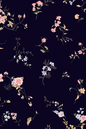 水彩花卉印花华亿平台图片