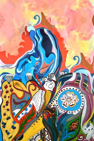 抽象印花华亿平台图片