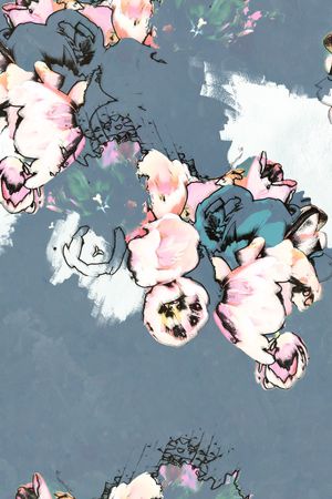 手绘花卉印花华亿平台图片