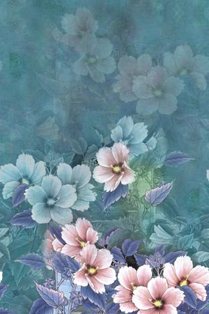 手绘花卉印花华亿平台图片