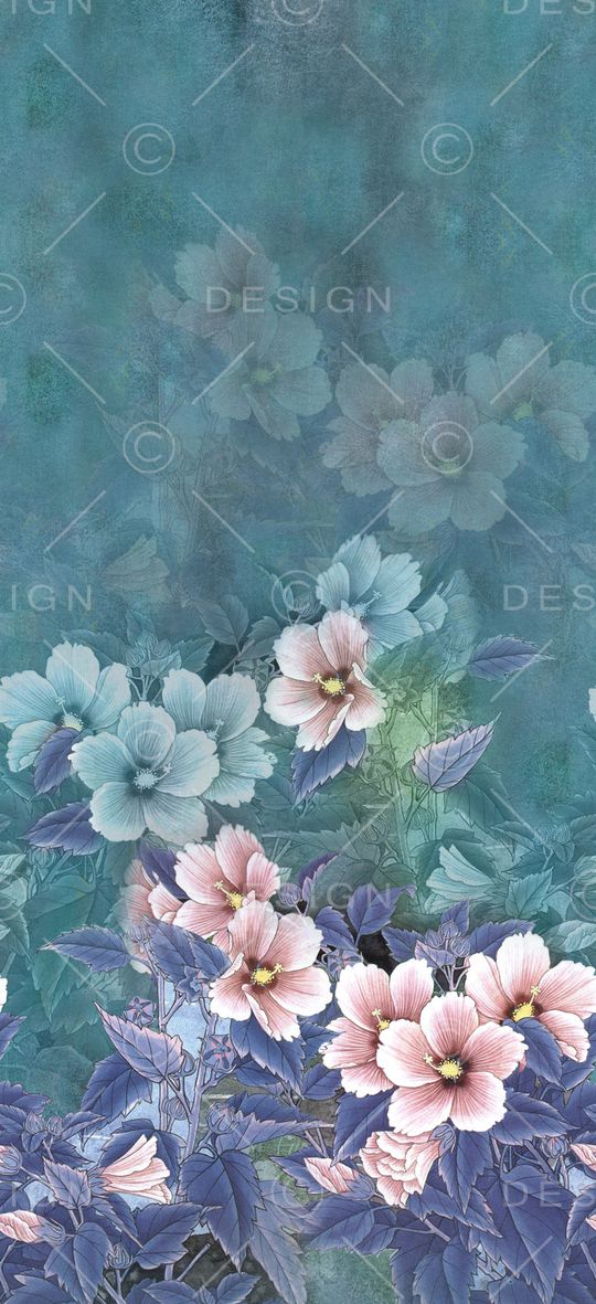 手绘花卉印花华亿平台图片