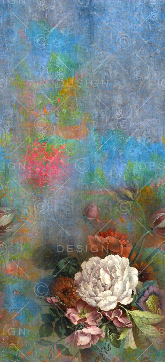 手绘花卉印花华亿平台图片