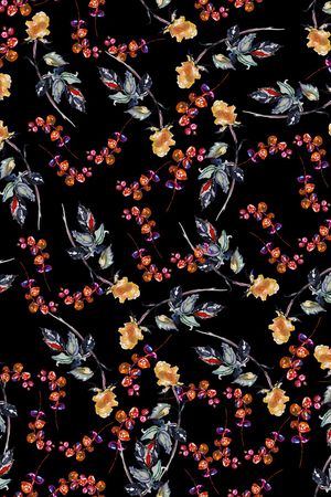 手绘花卉印花华亿平台图片