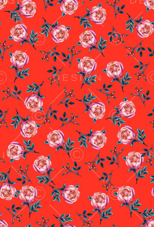 手绘花卉印花华亿平台图片