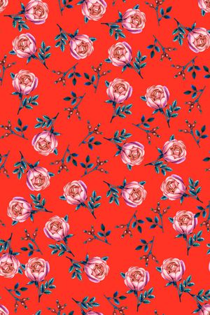 手绘花卉印花华亿平台图片