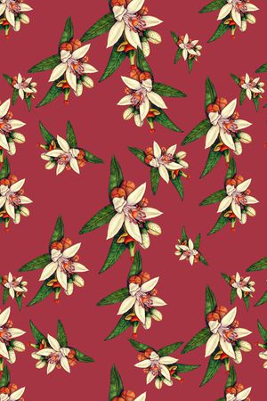 手绘花卉印花华亿平台图片