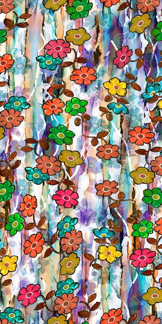 手绘花卉印花华亿平台图片