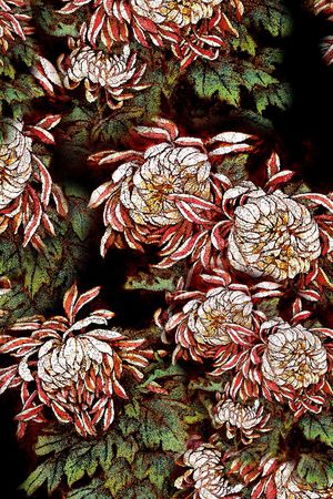 手绘花卉印花华亿平台图片