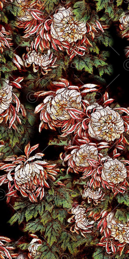 手绘花卉印花华亿平台图片