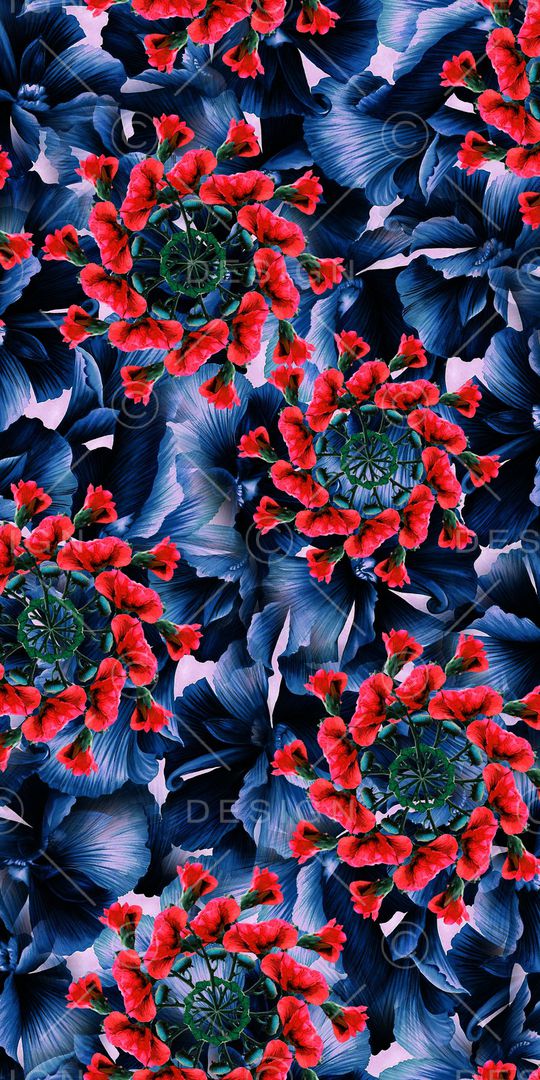 抽象花卉印花华亿平台图片