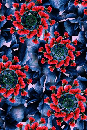 抽象花卉印花华亿平台图片