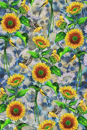 水彩花卉印花华亿平台图片