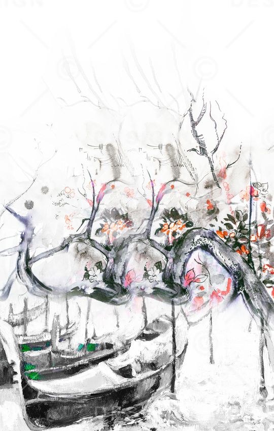 中西结合印花华亿平台图片