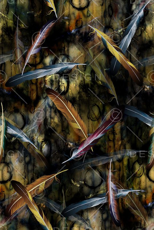 羽毛印花华亿平台图片