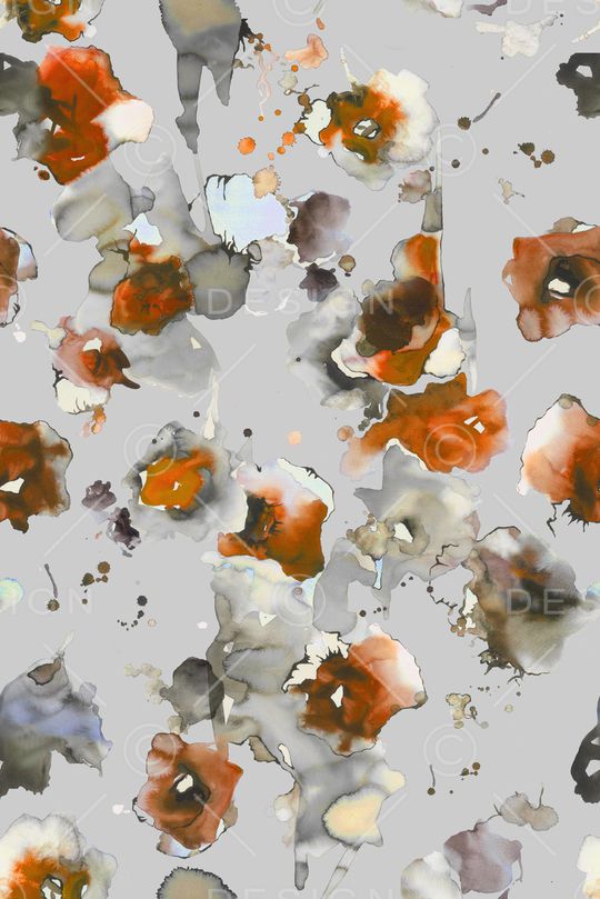 水彩花卉印花华亿平台图片