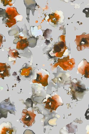 水彩花卉印花华亿平台图片