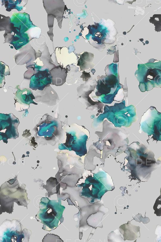 水彩花卉印花华亿平台图片