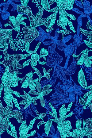 时尚线条花卉印花华亿平台图片