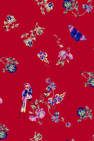 彩底花卉印花华亿平台图片