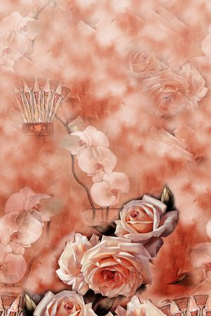 月季花印花华亿平台图片