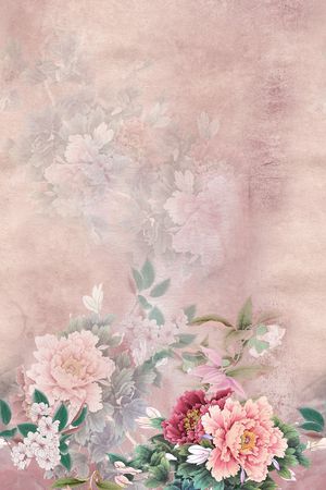 水彩花卉印花华亿平台图片