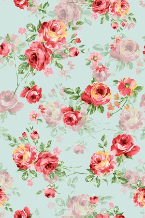 水彩花卉印花华亿平台图片