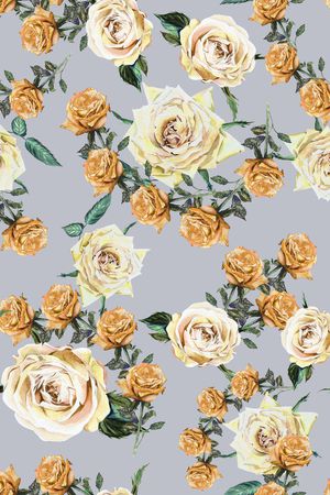 手绘花卉印花华亿平台图片