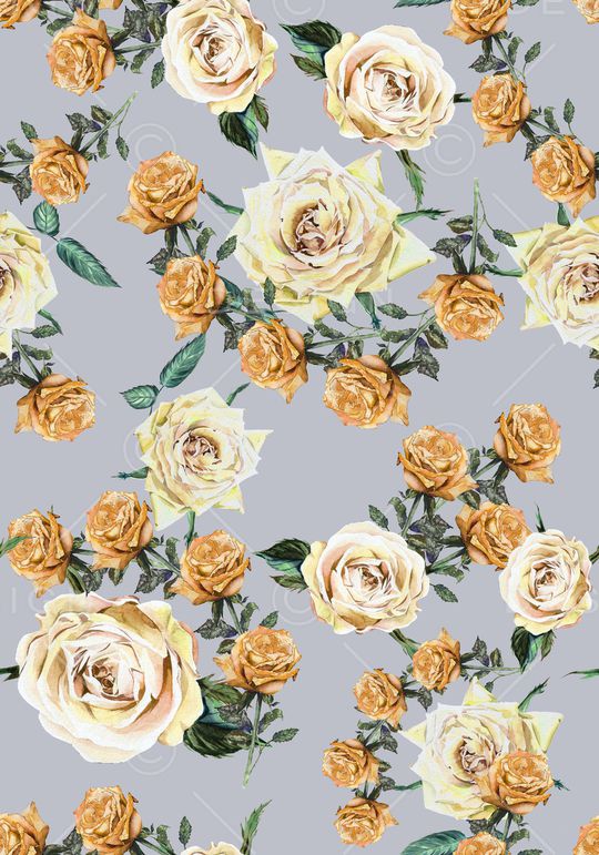 手绘花卉印花华亿平台图片