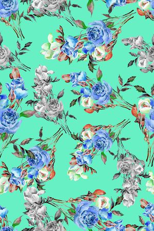 水彩花卉印花华亿平台图片