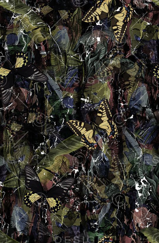 蝴蝶印花华亿平台图片