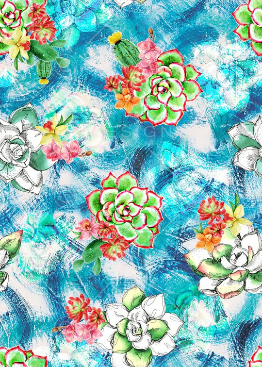 仙人掌印花华亿平台图片