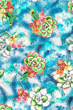 仙人掌印花华亿平台图片