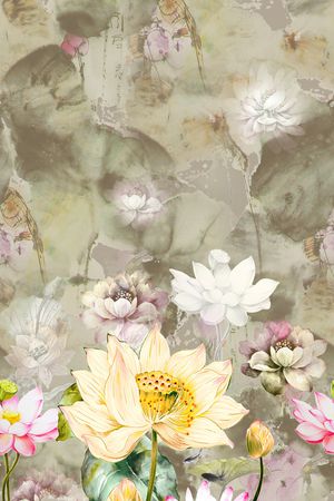 水墨风印花华亿平台图片