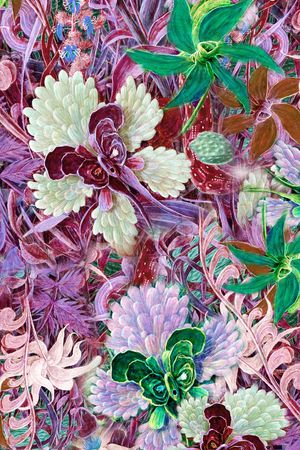 手绘花卉印花华亿平台图片