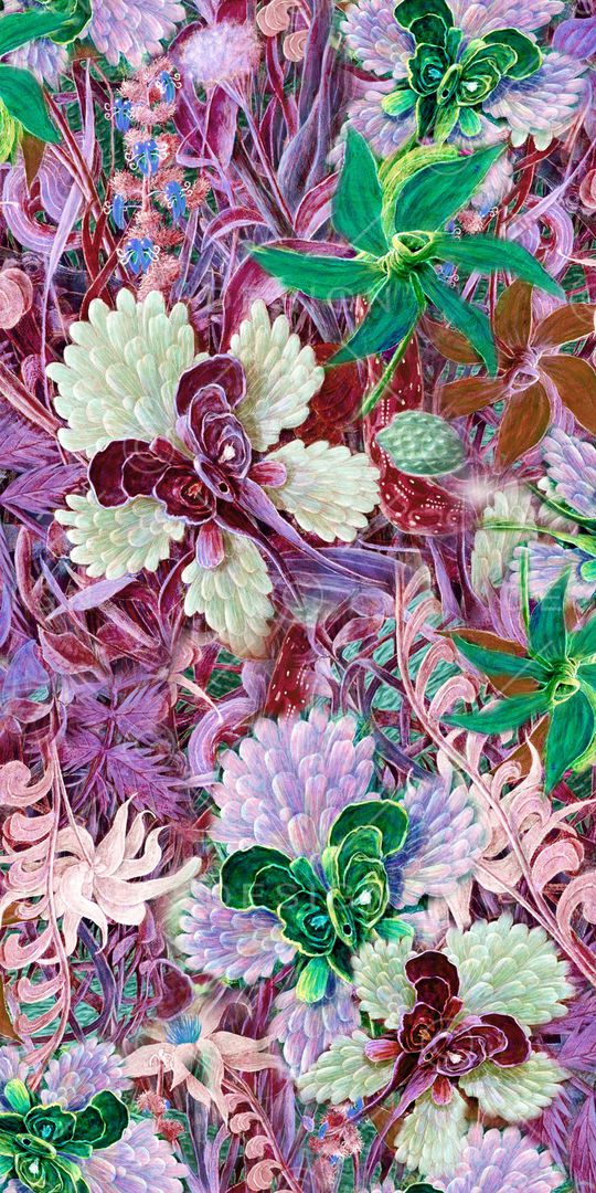 手绘花卉印花华亿平台图片