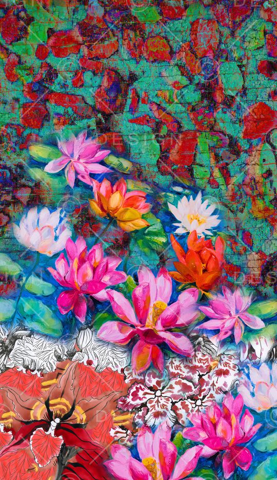 花卉印花华亿平台图片