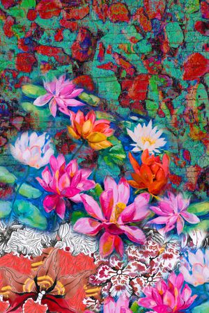 花卉印花华亿平台图片