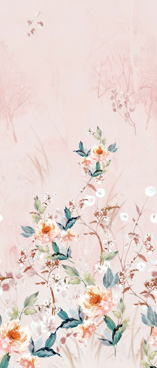 手绘花卉印花华亿平台图片