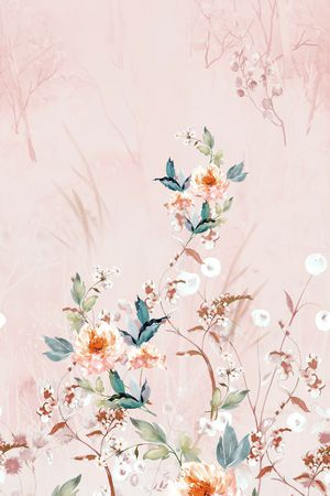 手绘花卉印花华亿平台图片