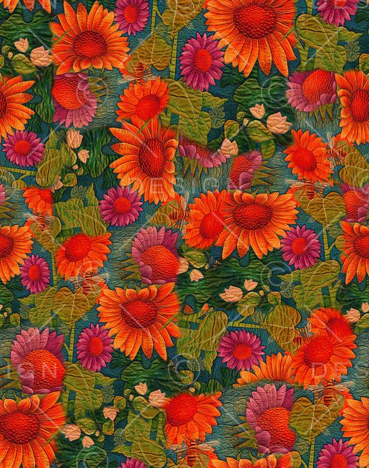 向日葵印花华亿平台图片