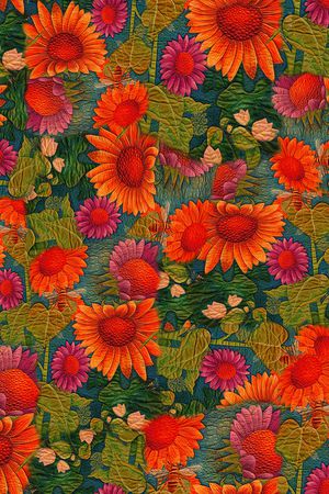 向日葵印花华亿平台图片