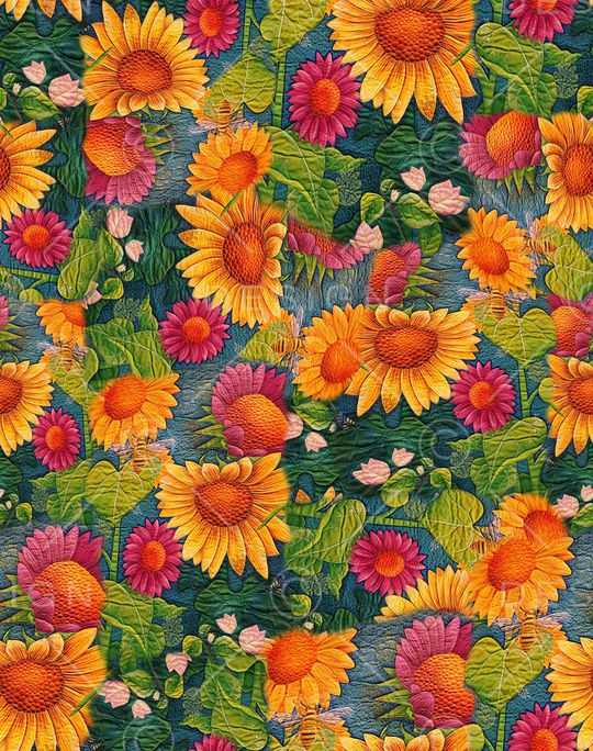 向日葵印花华亿平台图片