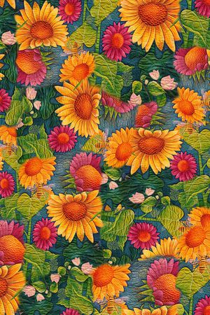 向日葵印花华亿平台图片