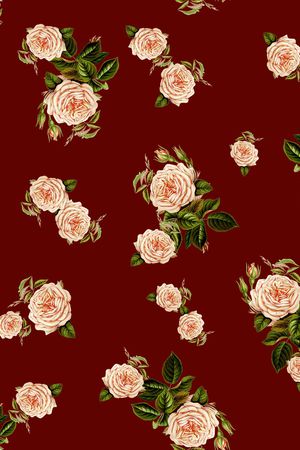 月季花印花华亿平台图片